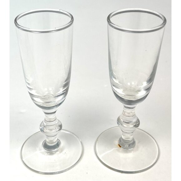 VTG Mixed Lot 4 Clear Glass SHOT GLASSES Barware Stemmed Textured Crystal EUC - Picture 3 of 5